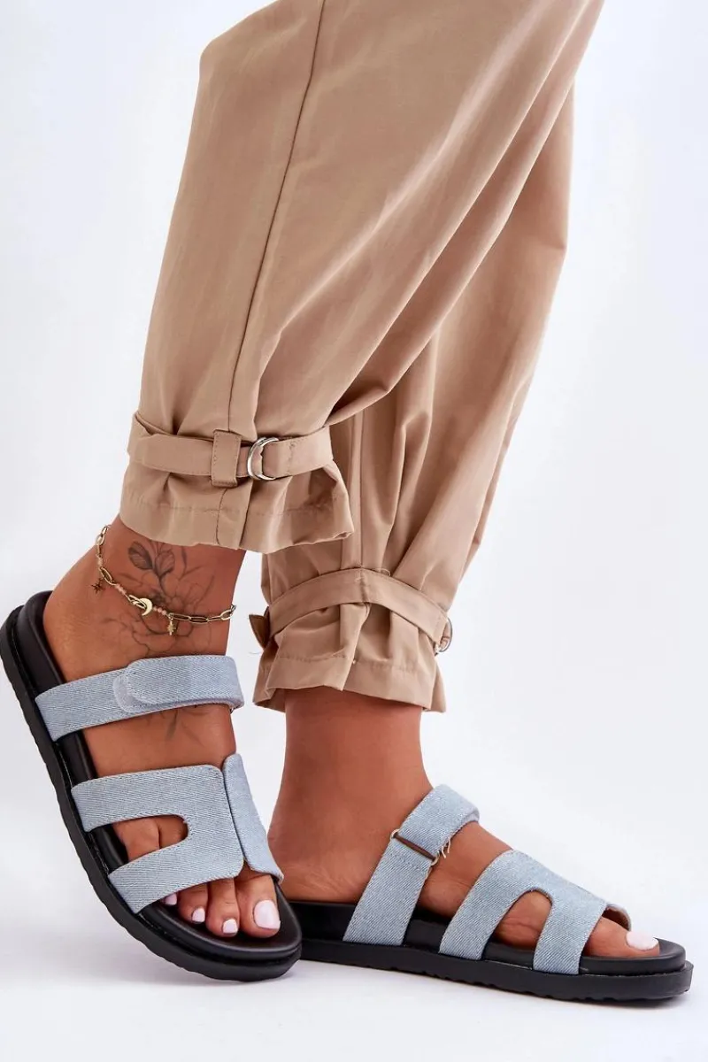 Hot Materiałowe Damskie Klapki Na Rzep Jasnoe Jose Damskie Klapki Na Platformie|Klapki Damskie Klasyczne