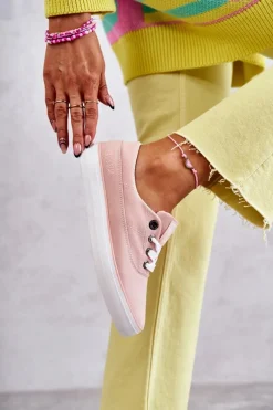 Best Big Star Shoes Materiałowe Damskie Tenisówki Big Star KK274020 Nude