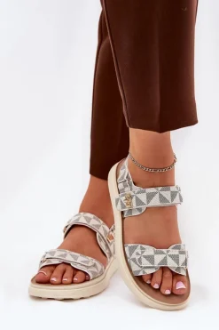 Sandały Płaskie><noscript><img width=