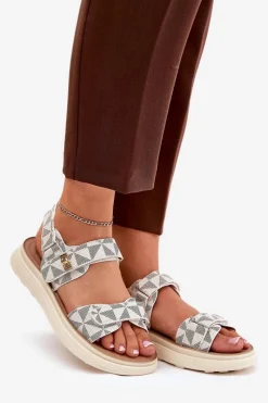 Sandały Płaskie><noscript><img width=