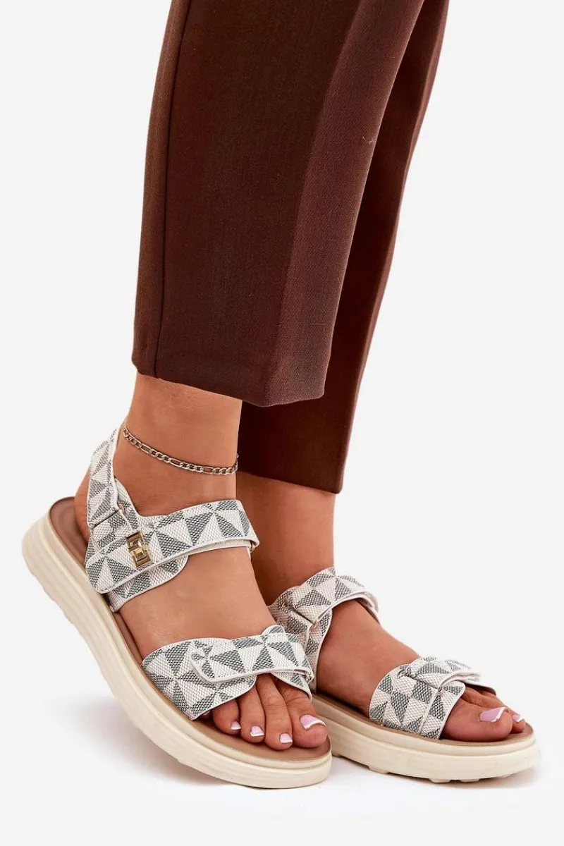 Sandały Płaskie>Boto Materiałowe Sandały Damskie Na Platformie Beżowe Leriot Beżowy