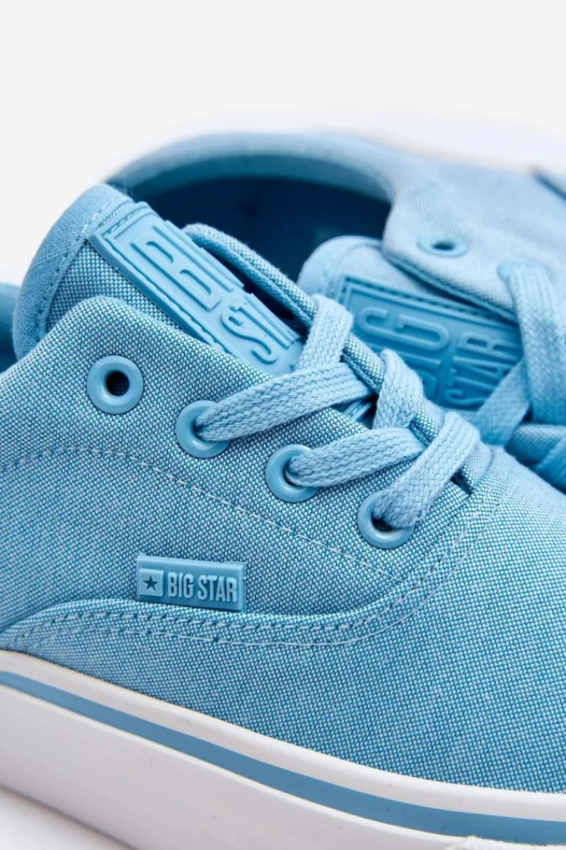 Sale Materiałowe Tenisówki Na Platformie Big Star LL274146 Jasnoniebieskie Damskie Trampki Damskie Big Star|Trampki Damskie Niskie