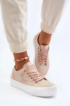 Online Lee Cooper Materiałowe Trampki Damskie LCW-24-31-2196 Beżowe