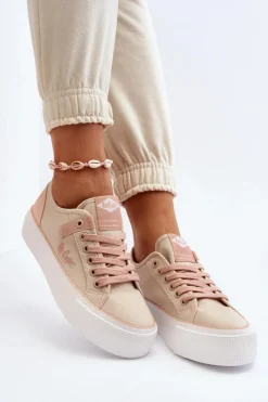 Online Lee Cooper Materiałowe Trampki Damskie LCW-24-31-2196 Beżowe