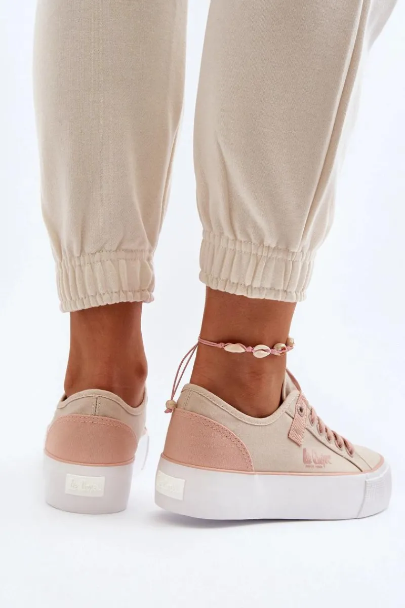 Online Lee Cooper Materiałowe Trampki Damskie LCW-24-31-2196 Beżowe