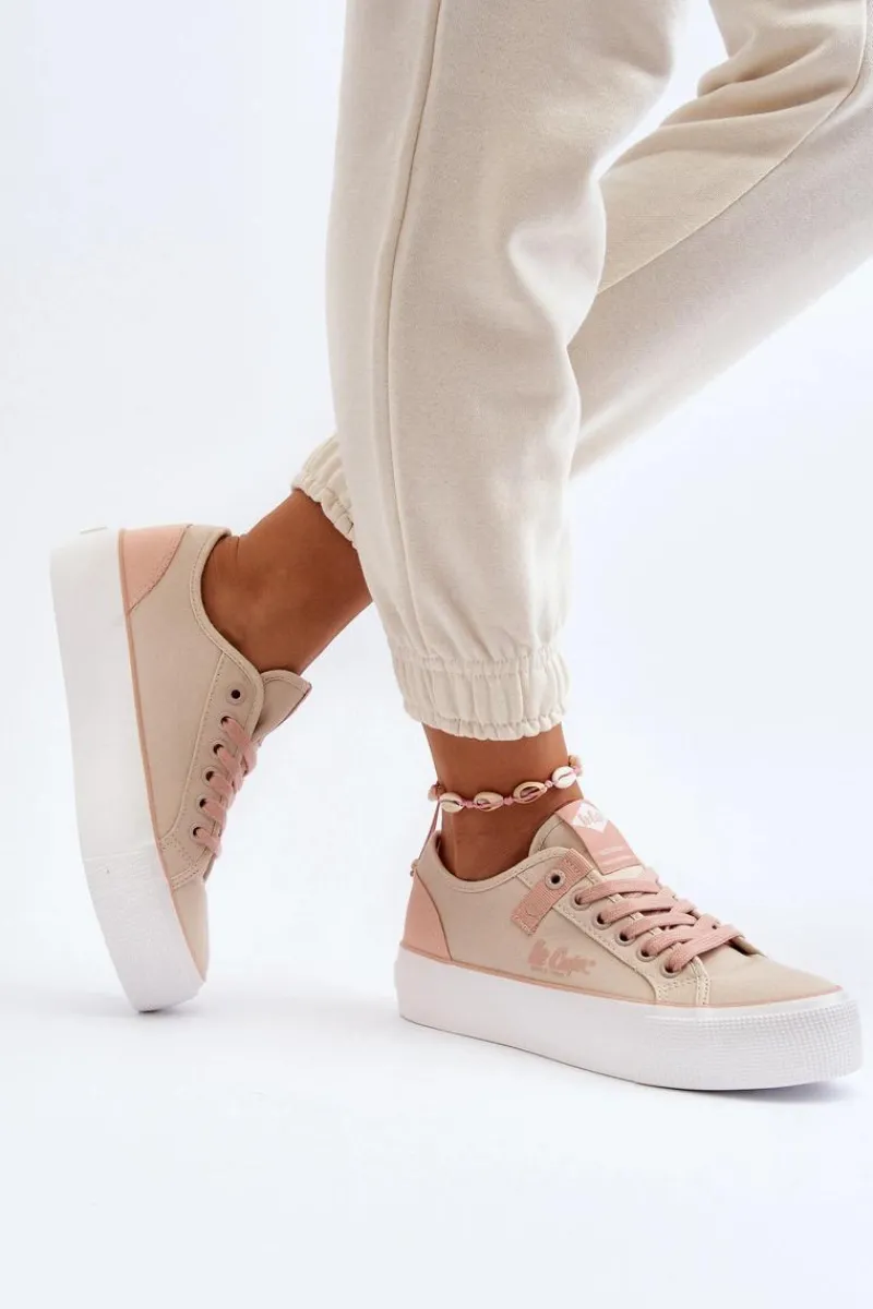 Online Lee Cooper Materiałowe Trampki Damskie LCW-24-31-2196 Beżowe