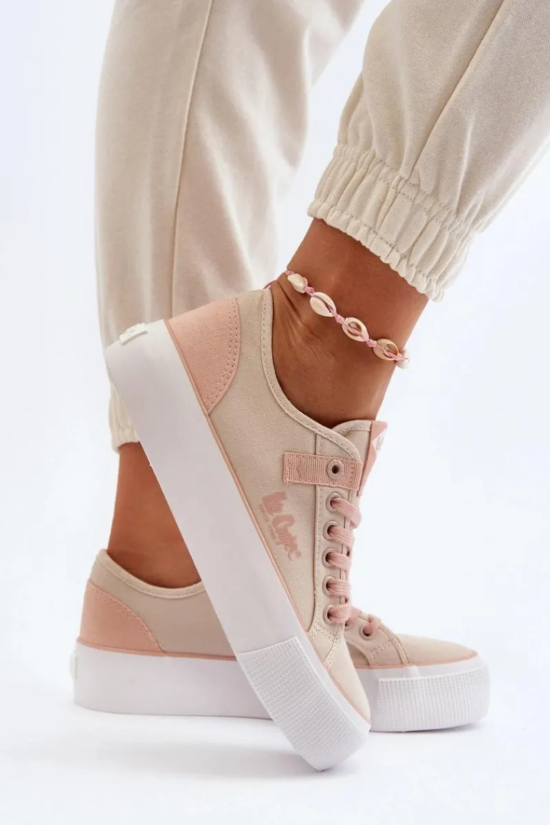 Online Lee Cooper Materiałowe Trampki Damskie LCW-24-31-2196 Beżowe