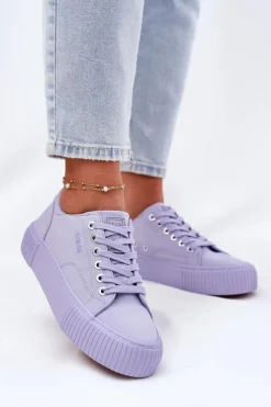 Trampki Damskie Big Star|Trampki Damskie Niskie></noscript>Big Star Shoes Materiałowe Trampki Damskie Big Star RR274406 Fioletowe Fioletowy