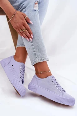 Trampki Damskie Big Star|Trampki Damskie Niskie></noscript>Big Star Shoes Materiałowe Trampki Damskie Big Star RR274406 Fioletowe Fioletowy