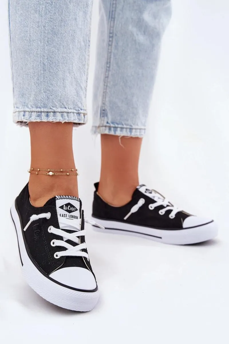 New Lee Cooper Materiałowe Trampki Damskie LCW-25-02-3299L Czarne Czarny