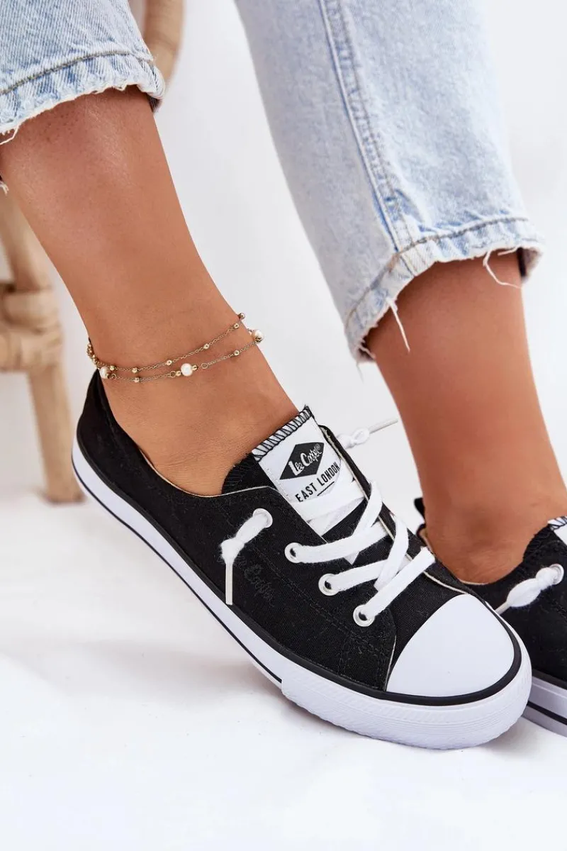 New Lee Cooper Materiałowe Trampki Damskie LCW-25-02-3299L Czarne Czarny