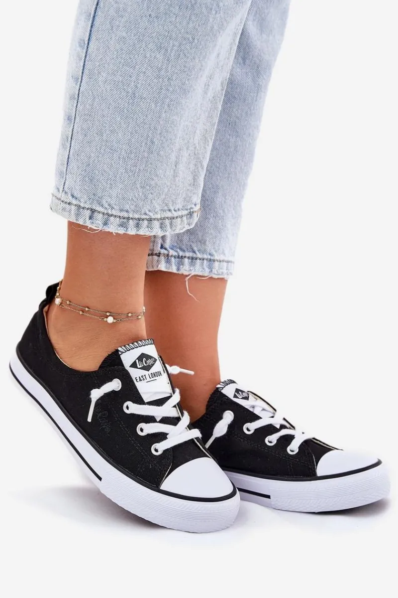 New Lee Cooper Materiałowe Trampki Damskie LCW-25-02-3299L Czarne Czarny