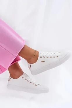 New Materiałowe Trampki Damskie Big Star RR274766 Białe Damskie Trampki Damskie Big Star|Trampki Damskie Niskie