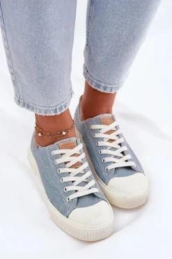 Discount Big Star Shoes Materiałowe Trampki Damskie Big Star RR274796 e Niebieski