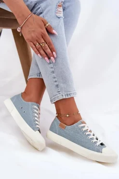 Discount Big Star Shoes Materiałowe Trampki Damskie Big Star RR274796 e Niebieski