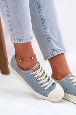 Discount Big Star Shoes Materiałowe Trampki Damskie Big Star RR274796 e Niebieski