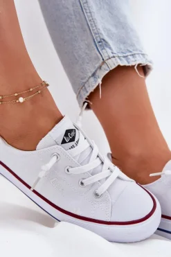Discount Lee Cooper Materiałowe Trampki Damskie LCW-25-02-3296L Białe