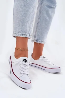 Discount Lee Cooper Materiałowe Trampki Damskie LCW-25-02-3296L Białe