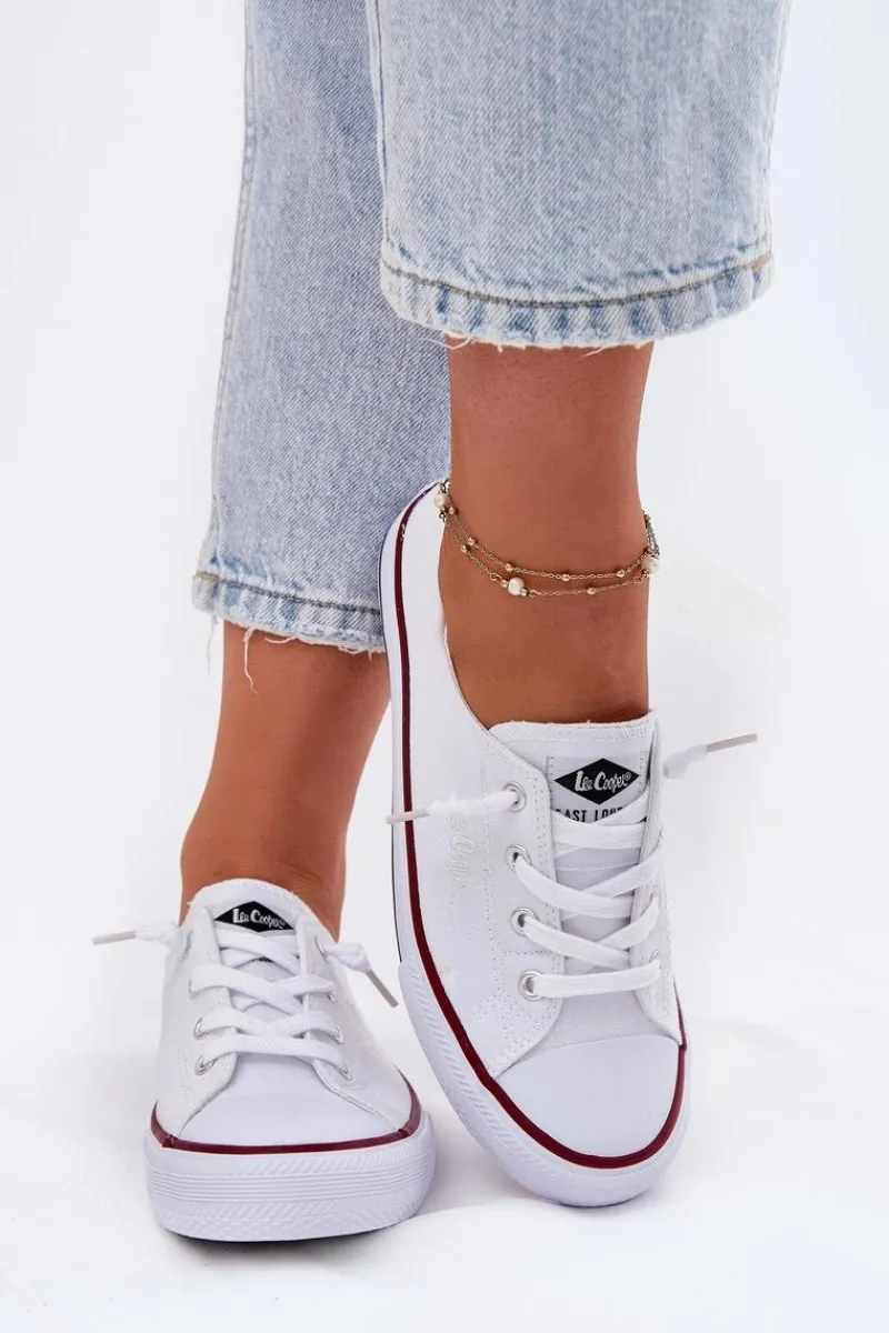 Discount Lee Cooper Materiałowe Trampki Damskie LCW-25-02-3296L Białe