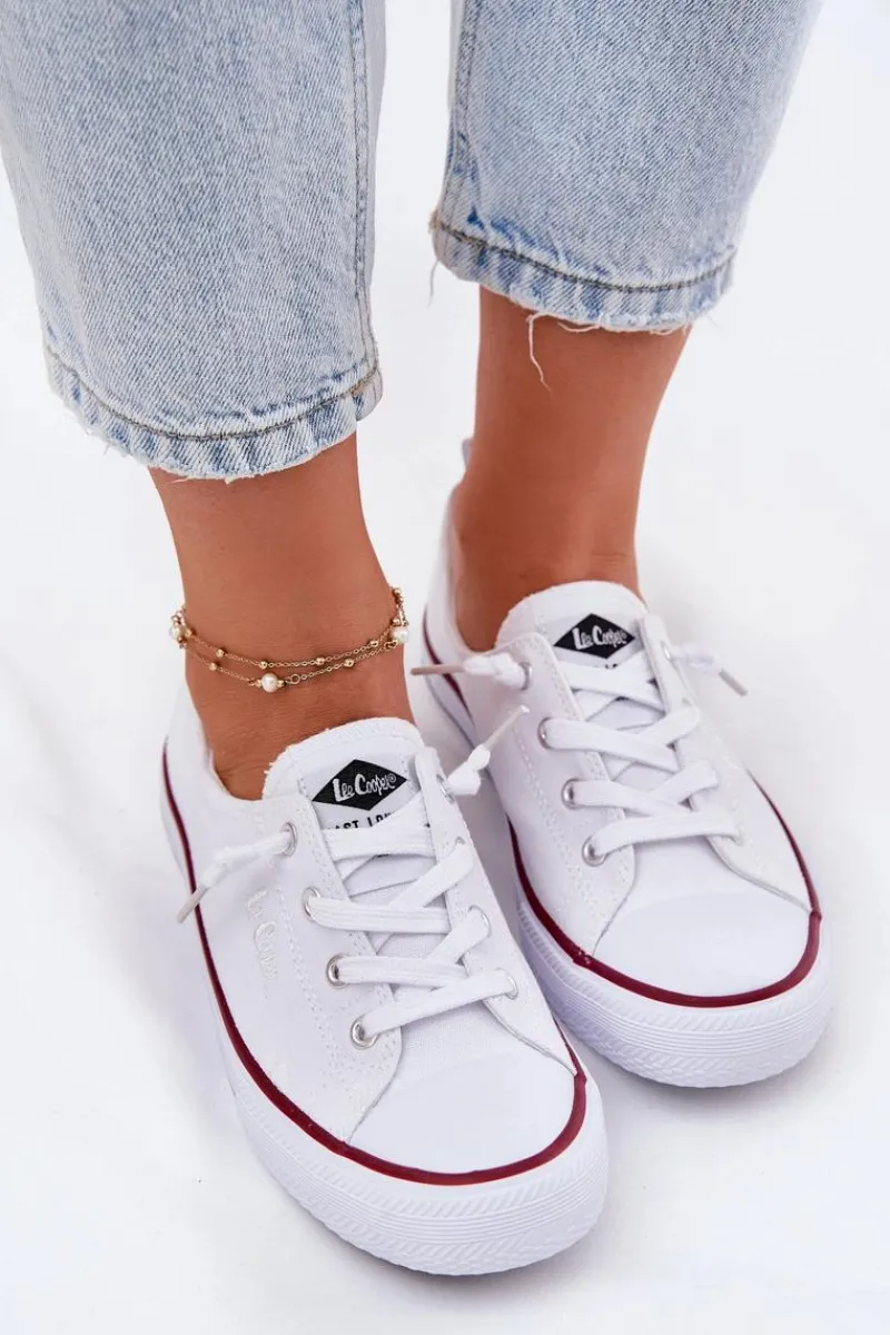 Discount Lee Cooper Materiałowe Trampki Damskie LCW-25-02-3296L Białe