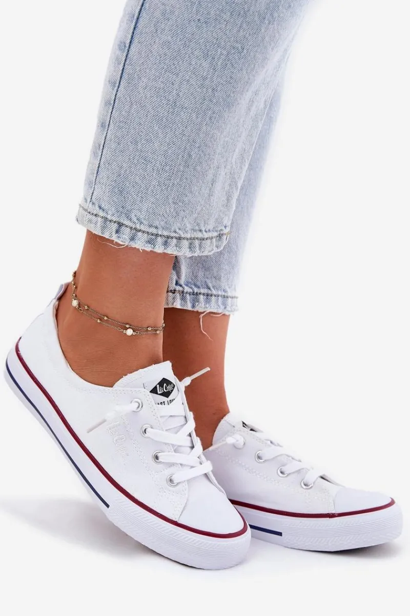 Discount Lee Cooper Materiałowe Trampki Damskie LCW-25-02-3296L Białe