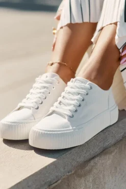 New Materiałowe Trampki Damskie Big Star RR274405 Białe Damskie Trampki Damskie Big Star|Trampki Damskie Niskie