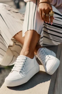 New Materiałowe Trampki Damskie Big Star RR274405 Białe Damskie Trampki Damskie Big Star|Trampki Damskie Niskie