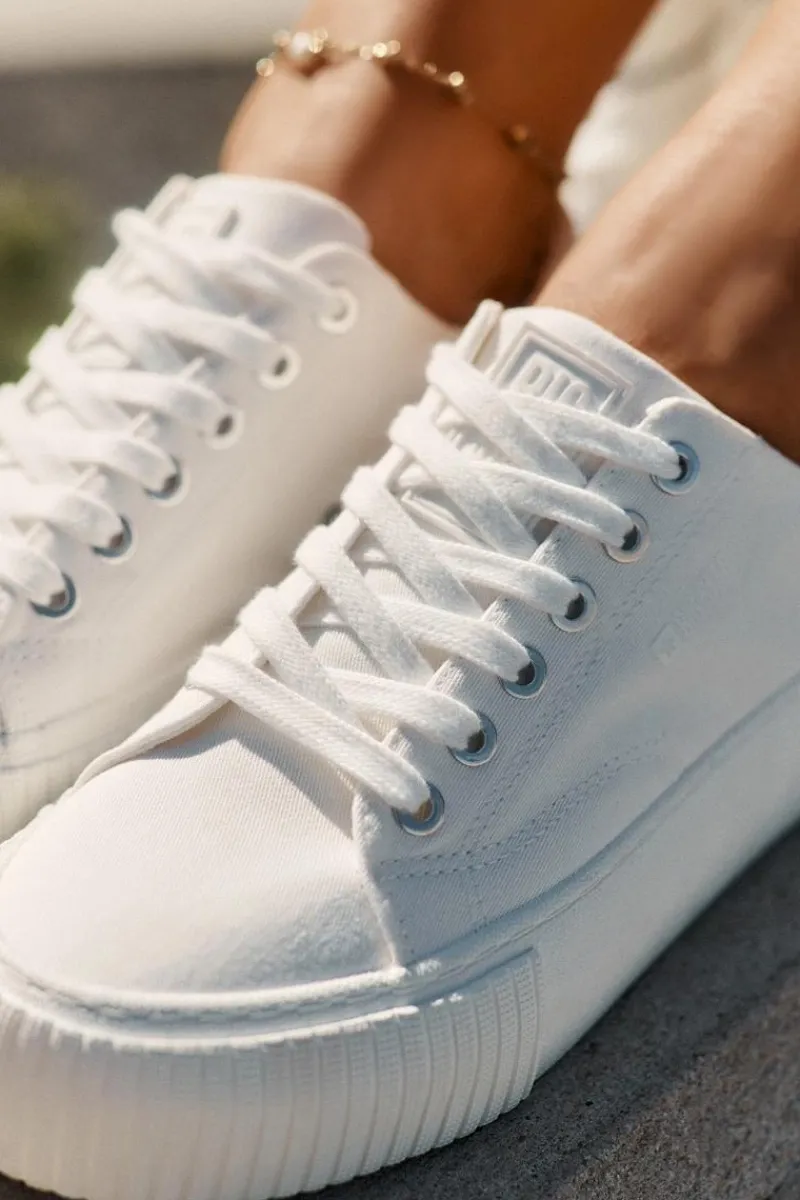 New Materiałowe Trampki Damskie Big Star RR274405 Białe Damskie Trampki Damskie Big Star|Trampki Damskie Niskie