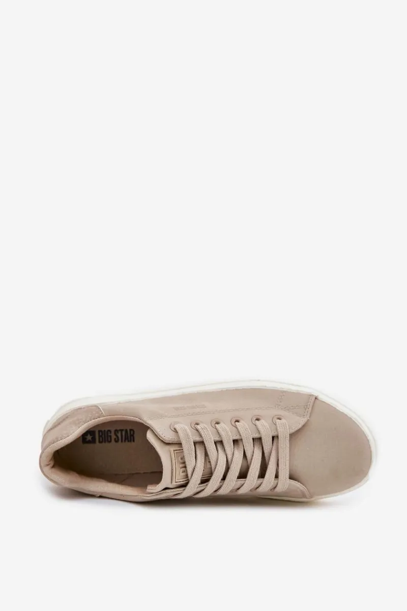 Best Materiałowe Trampki Damskie Na Platformie Big Star RR274465 Beżowe Damskie Trampki Damskie Big Star|Trampki Damskie Niskie