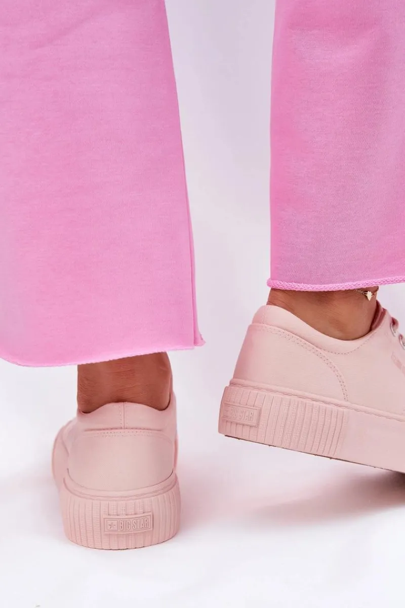 Hot Big Star Shoes Materiałowe Trampki Damskie Big Star RR274404 Różowe