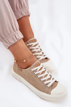 Trampki Damskie Big Star|Trampki Damskie Niskie></noscript>Big Star Shoes Materiałowe Trampki Damskie Big Star RR274795 Beżowe Beżowy