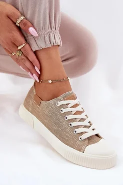 Trampki Damskie Big Star|Trampki Damskie Niskie></noscript>Big Star Shoes Materiałowe Trampki Damskie Big Star RR274795 Beżowe Beżowy