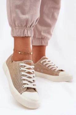 Trampki Damskie Big Star|Trampki Damskie Niskie></noscript>Big Star Shoes Materiałowe Trampki Damskie Big Star RR274795 Beżowe Beżowy