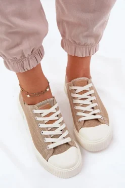 Trampki Damskie Big Star|Trampki Damskie Niskie></noscript>Big Star Shoes Materiałowe Trampki Damskie Big Star RR274795 Beżowe Beżowy