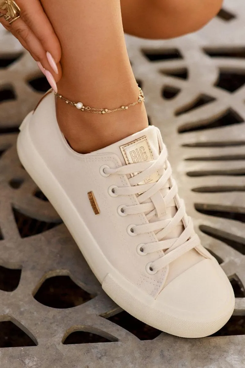 Trampki Damskie Big Star|Trampki Damskie Niskie>Big Star Shoes Materiałowe Trampki Damskie Big Star RR274768 Beżowe