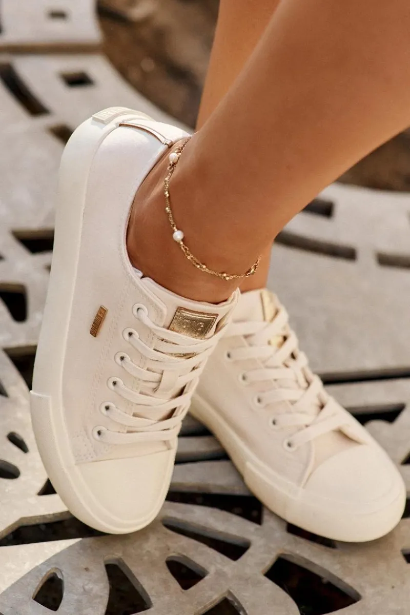 Trampki Damskie Big Star|Trampki Damskie Niskie>Big Star Shoes Materiałowe Trampki Damskie Big Star RR274768 Beżowe