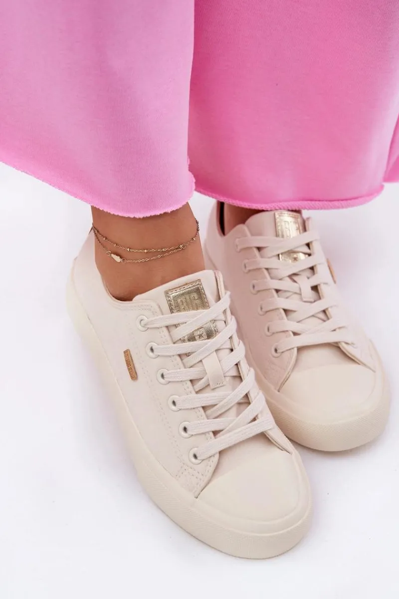 Trampki Damskie Big Star|Trampki Damskie Niskie>Big Star Shoes Materiałowe Trampki Damskie Big Star RR274768 Beżowe