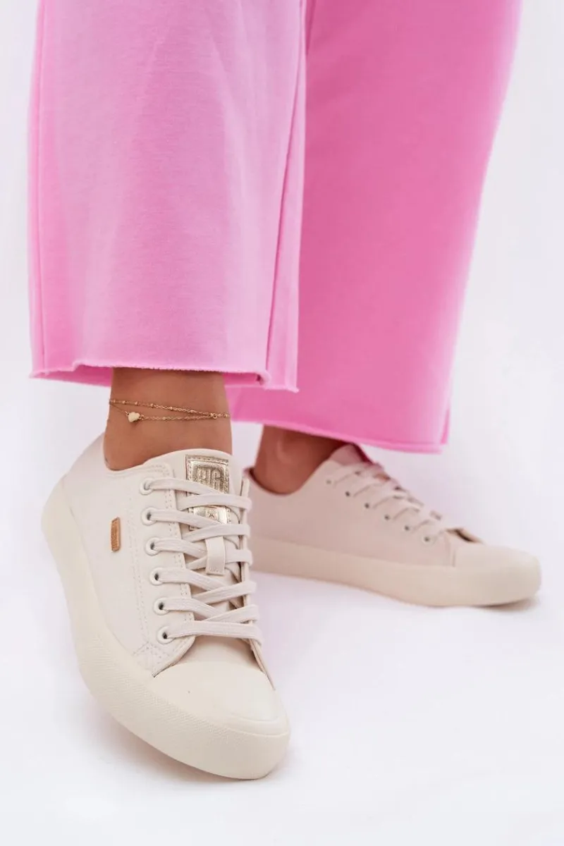 Trampki Damskie Big Star|Trampki Damskie Niskie>Big Star Shoes Materiałowe Trampki Damskie Big Star RR274768 Beżowe