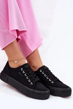 Online Big Star Shoes Materiałowe Trampki Damskie Big Star RR274403 Czarne