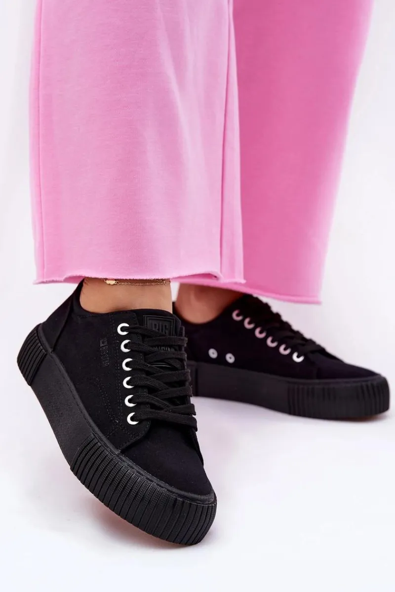 Online Big Star Shoes Materiałowe Trampki Damskie Big Star RR274403 Czarne