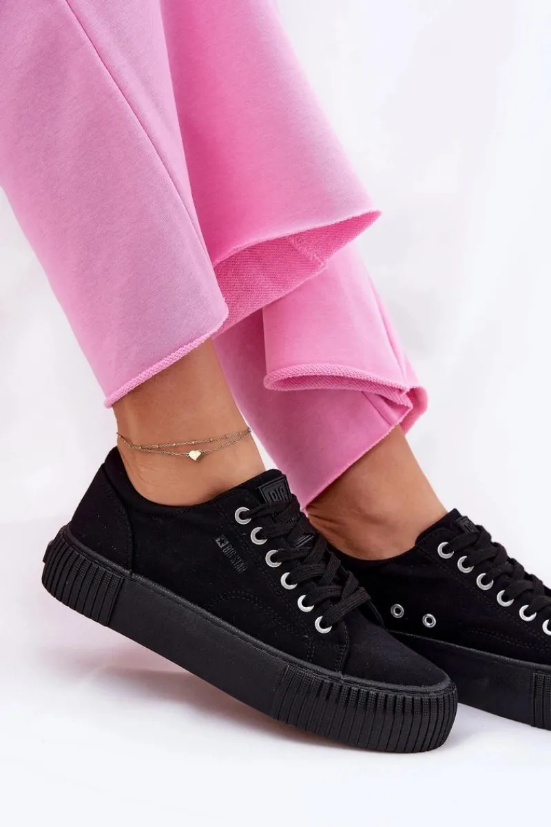 Online Big Star Shoes Materiałowe Trampki Damskie Big Star RR274403 Czarne