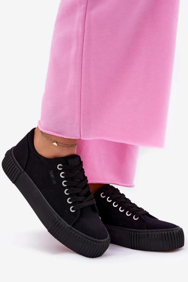 Online Big Star Shoes Materiałowe Trampki Damskie Big Star RR274403 Czarne