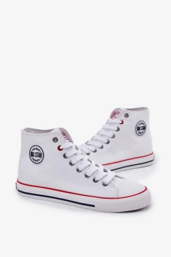 Trampki Męskie Big Star|Trampki Wysokie></noscript>Big Star Shoes Materiałowe Trampki Męskie Big Star NN174305 HI-POLY SYSTEM Białe Biały