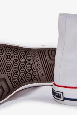 Trampki Męskie Big Star|Trampki Wysokie></noscript>Big Star Shoes Materiałowe Trampki Męskie Big Star NN174305 HI-POLY SYSTEM Białe Biały