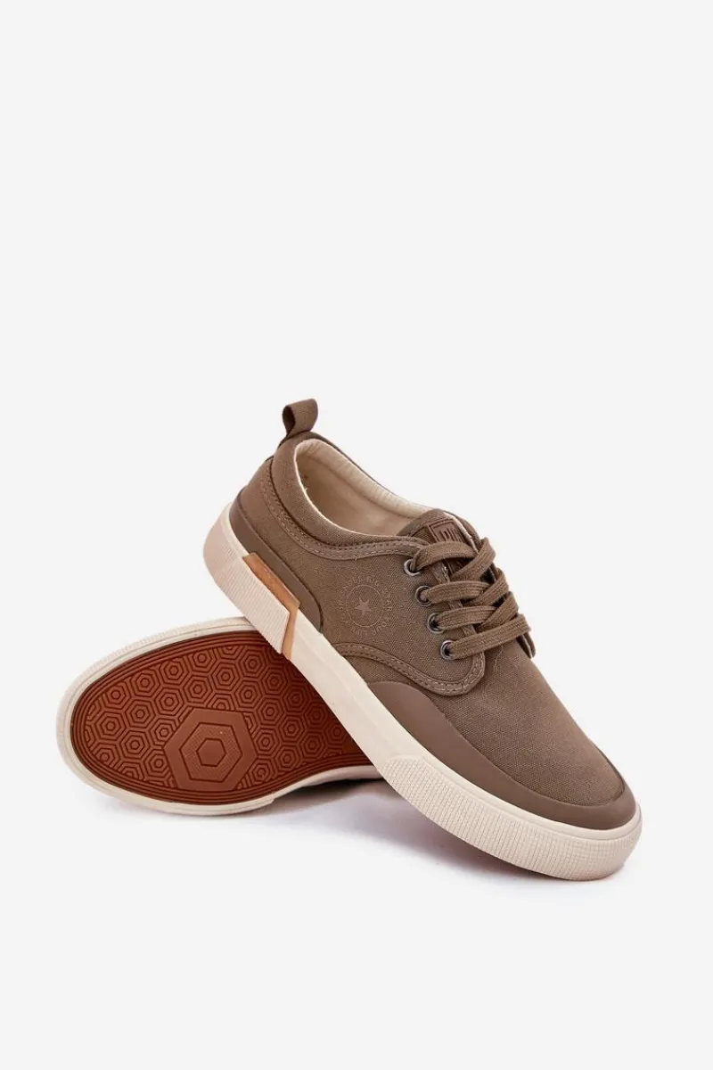 Trampki Męskie Big Star|Trampki Niskie>Big Star Shoes Materiałowe Trampki Męskie Big Star RR174064 Khaki