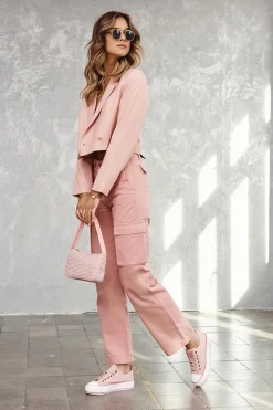 Trampki Damskie Big Star|Trampki Damskie Niskie>Big Star Shoes Materiałowe Trampki Na Platformie Big Star LL274151 Nude Różowy