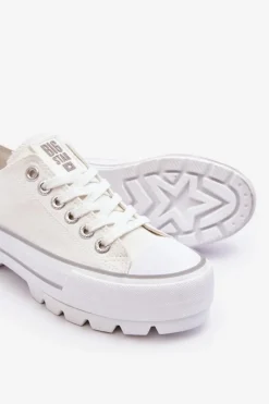 Online Big Star Shoes Materiałowe Trampki Na Platformie Big Star LL274150 Białe Biały