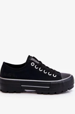 Discount Big Star Shoes Materiałowe Trampki Na Platformie Big Star LL274149 Czarne