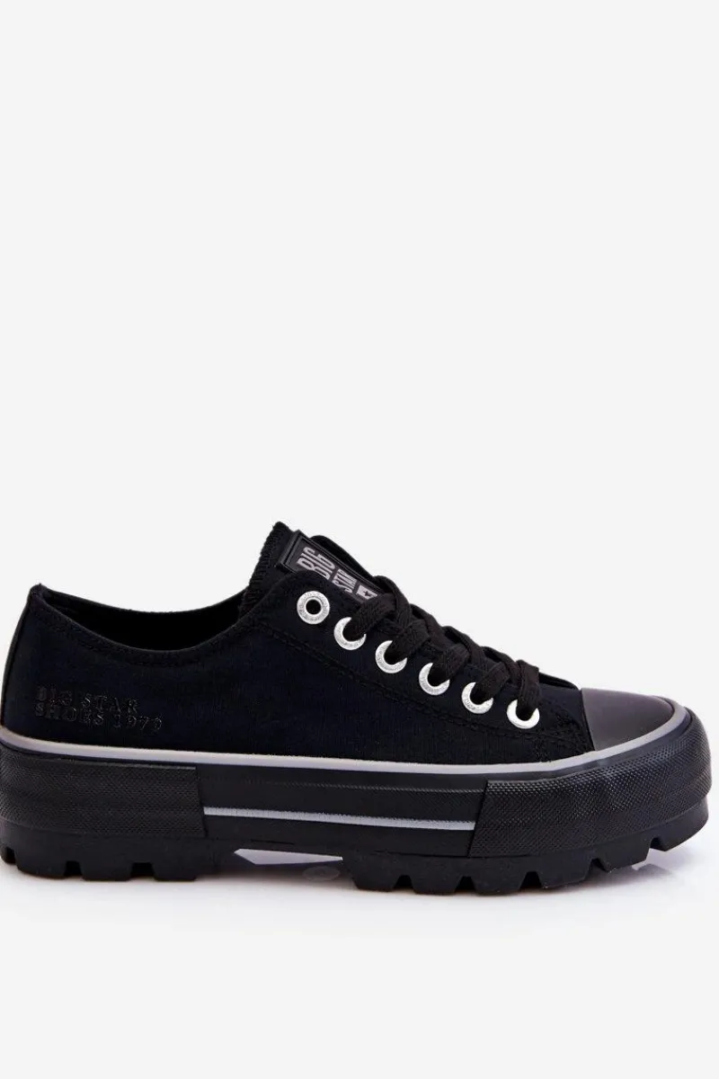 Discount Big Star Shoes Materiałowe Trampki Na Platformie Big Star LL274149 Czarne