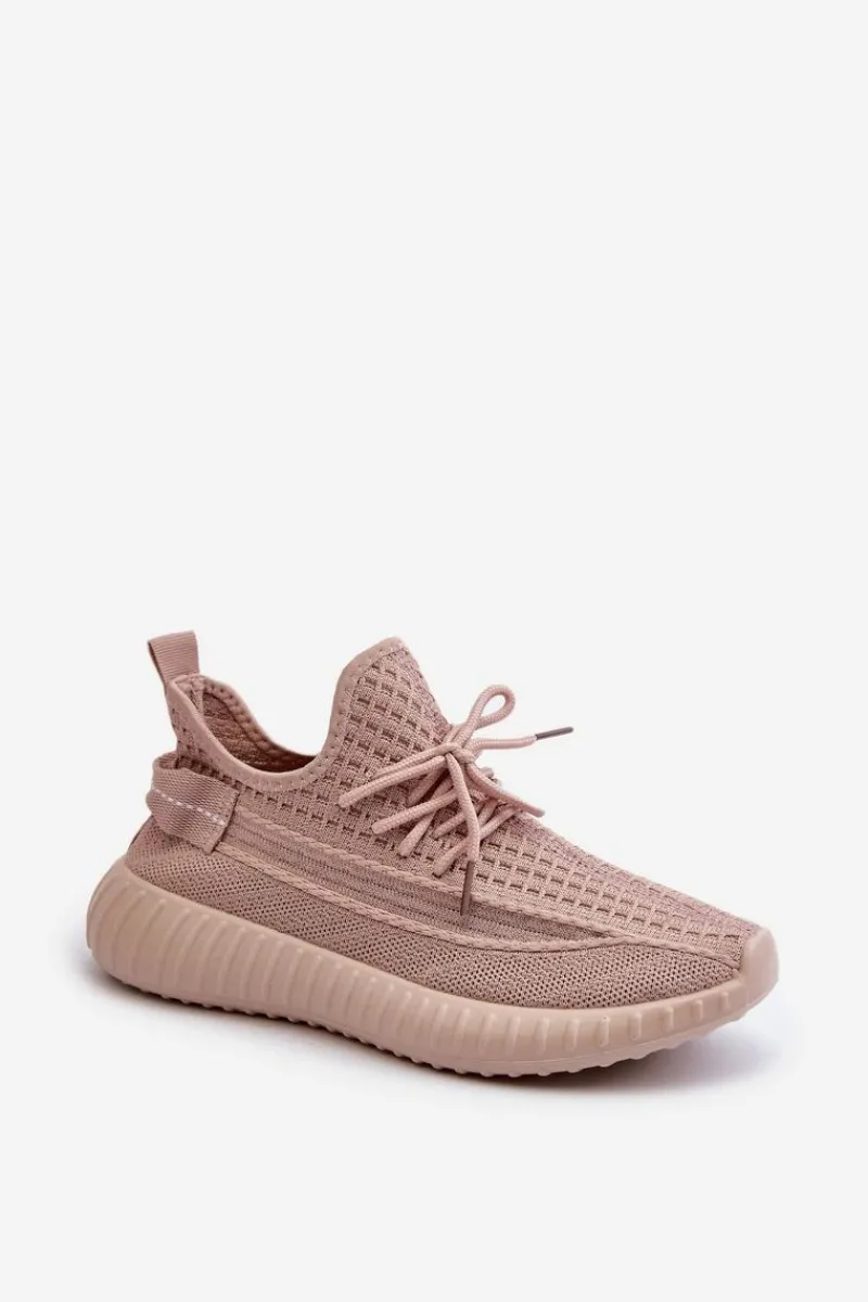 Sneakersy Damskie>Boto Materiałowe Wsuwane Buty Sportowe Damskie Różowe Nelmarie
